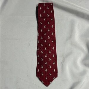Classic Burgundy Dog Patterned Men's Tie